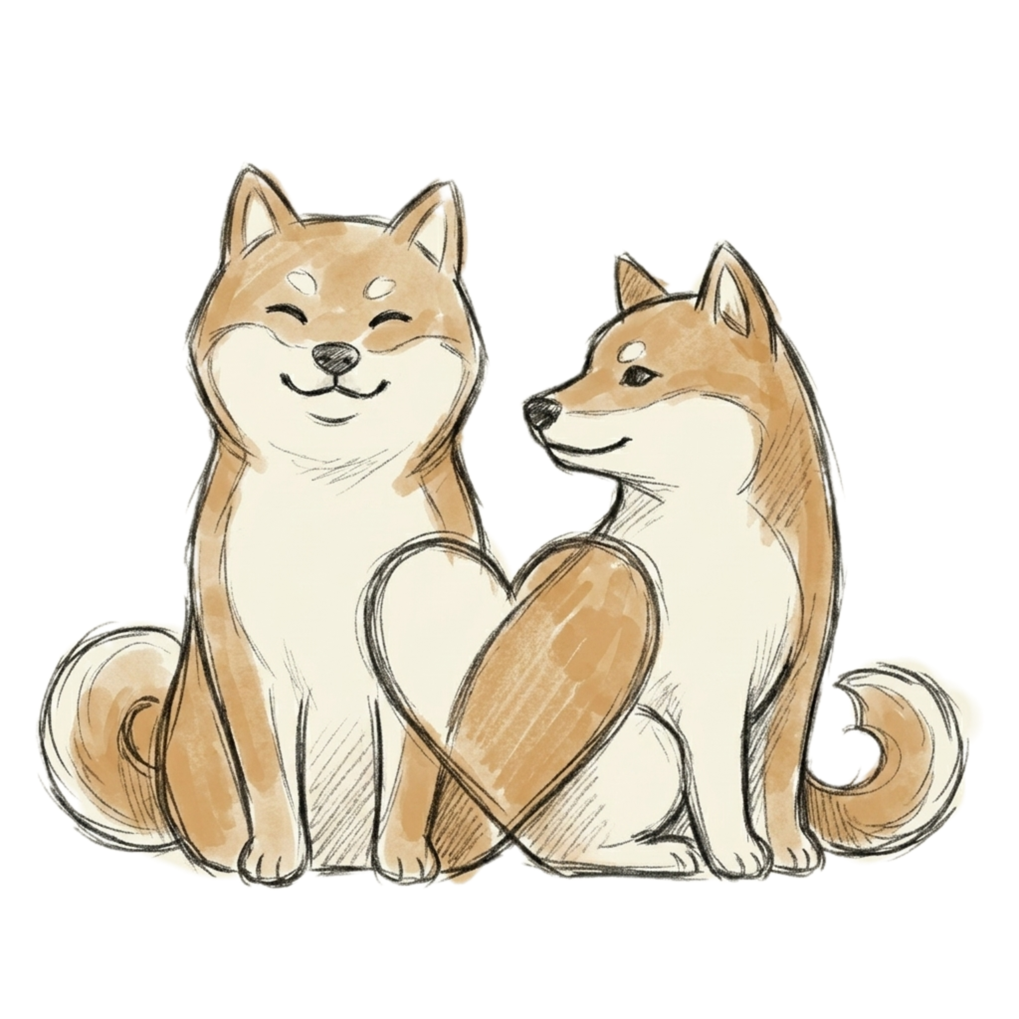伴侶婚姻諮商柴犬插圖